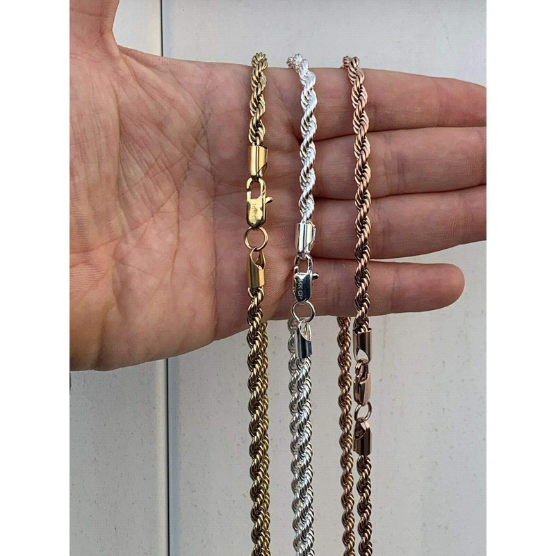 HarlemBling Rope Chain - Yellow Gold Rose Gold & Silver