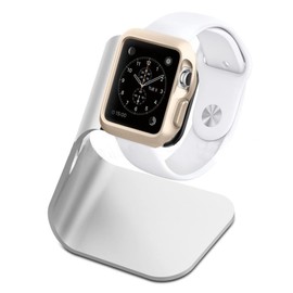 CAXUSD 2pcs Aluminium Alloy Watch Charging Stand Holder Silver Convenient Dock for Slip Design Easy Cable Management Comfortable Viewing Angle for Home Office Use