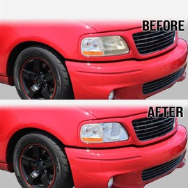 PIT66 Headlight Lens Cover, Compatible with 1997-2004 Ford F150 Expedition Clear