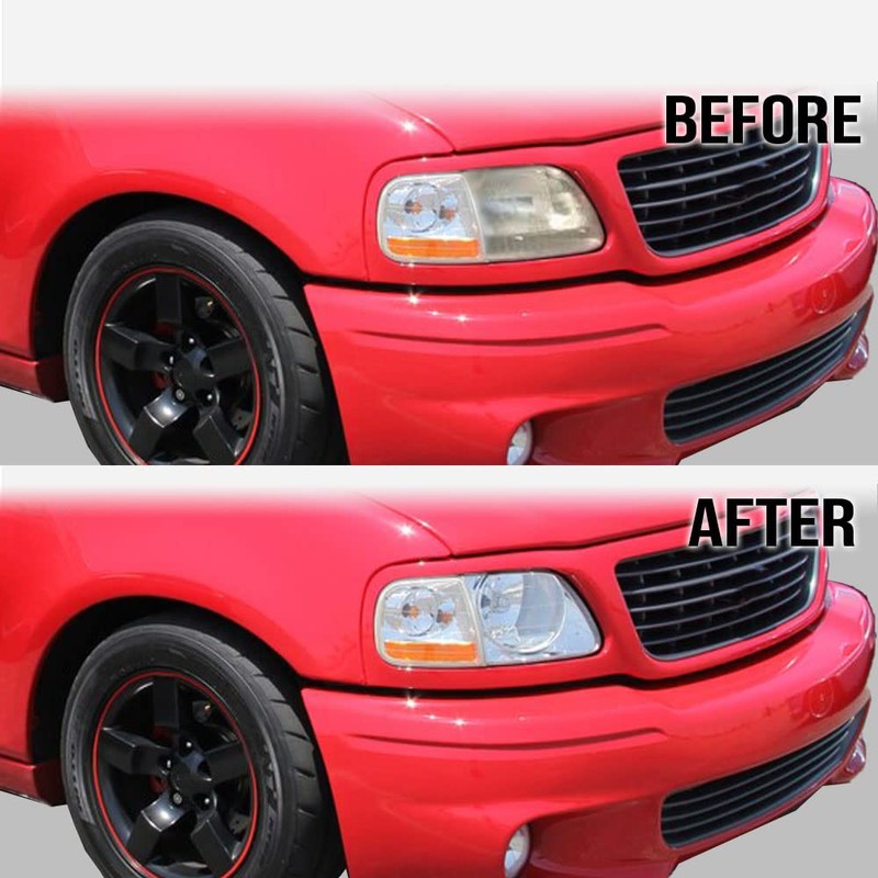 PIT66 Headlight Lens Cover, Compatible with 1997-2004 Ford F150 Expedition