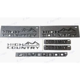GM Auto Fender Matte Black High Country Rear Hood Duramax Emblem 2019+ Silverado