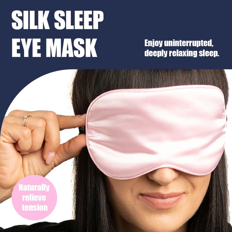 2 Pieces Silk Sleep Mask with Adjustable Strap, Eye Sleep