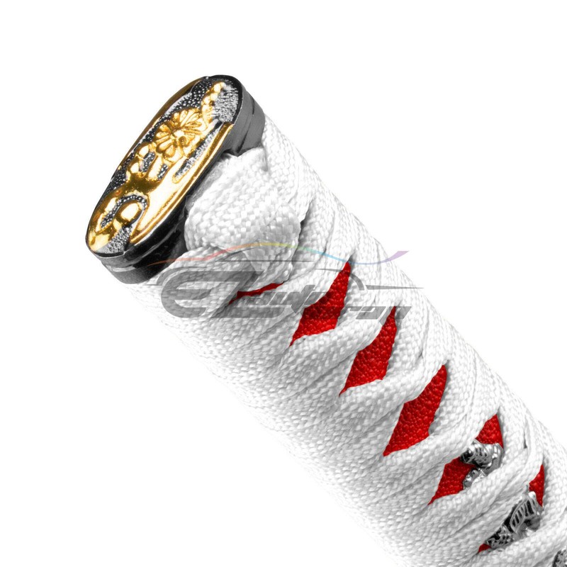 EZAUTO WRAP 20cm White Red Shift Knob Samurai Sword Alloy
