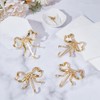 GOMAKERER 4 Pcs Bow Hooks for Wall, 2.6x2.6Inch Gold Coat