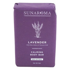 SUNAROMA Sunaroma Soap Bar Lavender Shea + Vitamin E Oil 8 Ounce (Pack of 6)