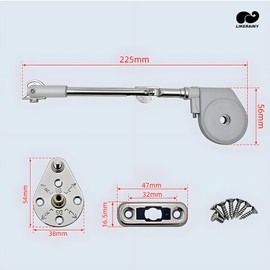 LIKERAINY 90 Degree Soft-Down Hydraulic Lid Support Lid Stay with Soft Close for Flap Door Toy Chest Box Top Opening Upward Hinges Mechanism Pack of 2 Sets