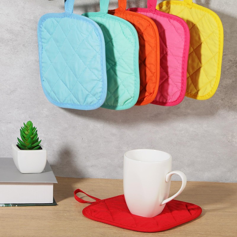 24 Pcs Pot Holders for Kitchen, Heat Resistant Quilted Hot