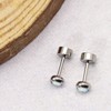 ZDE Titanium Flatback Earrings for Women Crystal Stud Earrings Flat
