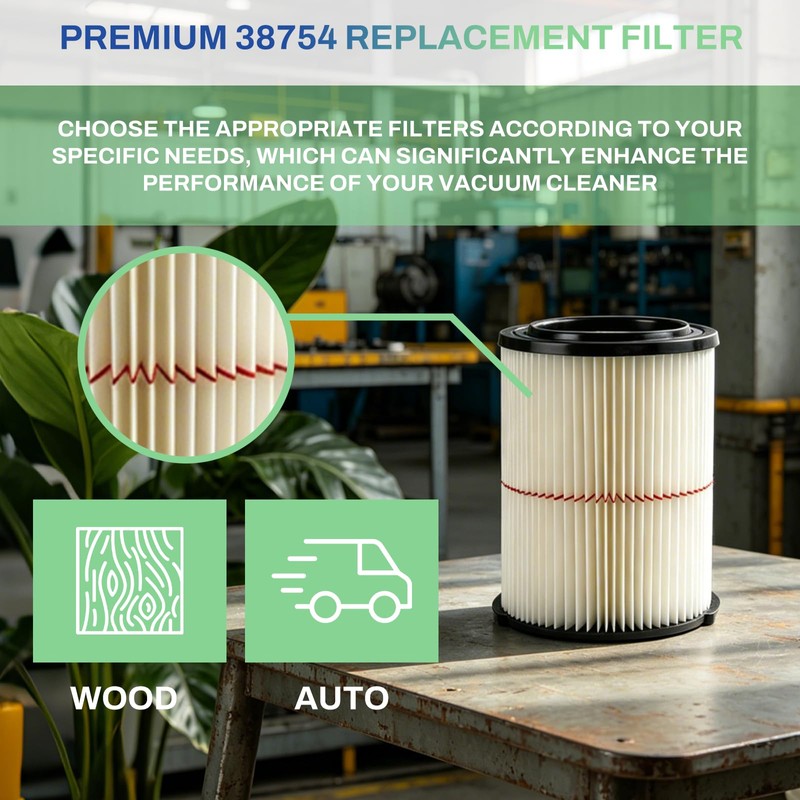 Replacement 38754 Filter Compatible with Craftsman Wet Dry Vac CMXZVBE38754,