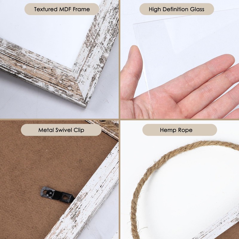 QUTREY Collage Picture Frames 4x6, 6 Openings Hanging Photo Frame