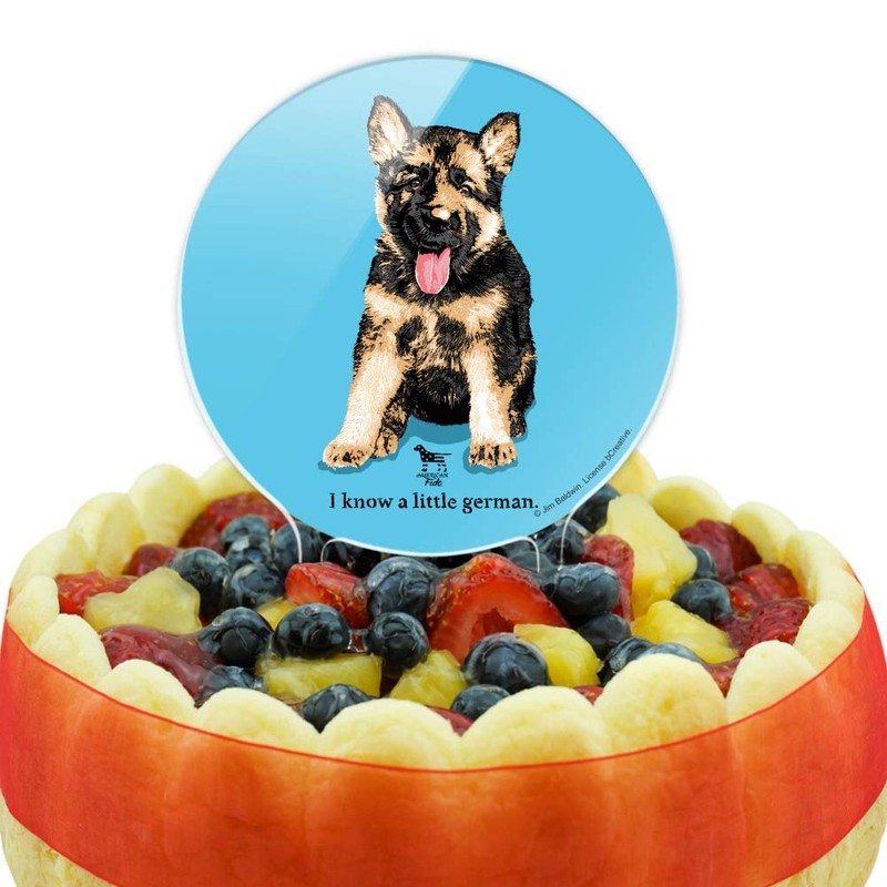 Acrylic I Know a Little German Shepherd Puppy Dog Cake