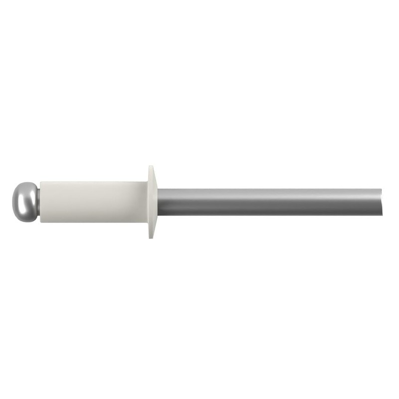 4.8mm x 12mm Grey White Painted Colour Blind Pop Rivet