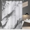 Caheansi Grey Marble Shower Curtain, Modern Abstract Grey Ombre Marble