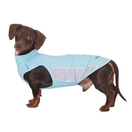 WienieDay Dachshund Dog Cooling Vest, Breathable Summer Dog Cooling & Quick-Dry Shirt for Outdoor Activities,Mini Dachshund Lightweight Clothes, Vest Small Dogs (Blue, XS (4-7lbs))