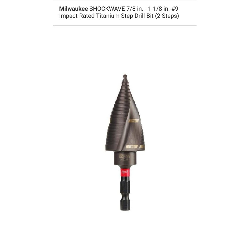 MILWAUKEE 48-89-9249 SHOCKWAVE Impact Duty Step Drill Bit