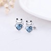 Frog Earrings 925 Sterling Silver Animal Earrings Crystals Hypoallergenic Earrings