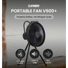 Claymore V600+ Black Rechargeable Portable Fan – 7,800mAh Battery, 4-Speed