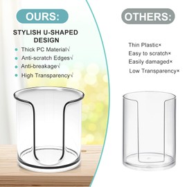 2 Pack Bathroom Cup Dispenser - Countertop 3 oz Bathroom Cup Holder for Dixie and Paper Cups - Mouthwash Cup Holder for 3oz Bathroom Cups（Clear）