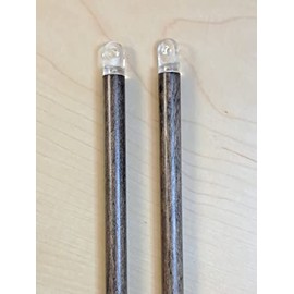 Pack of 2 Wood Tilt Wand for Horizontal Blinds (Closed Loop TIP, Walnut)