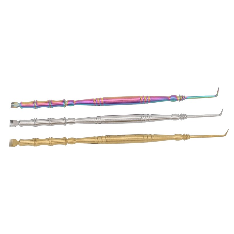 3pcs Stainless Steel Eyelash Lift Brushes Double Ended Lash Separator