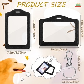 Gueevin 6 Pieces Service Dog ID Holder Badge Waterproof Holders with Clip Plastic Service Animals Tag Holder Card Slot Pet Supplies, Horizontal and Vertical