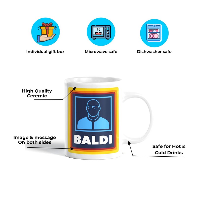 TheAbstractix Baldi Gift Mug Funny Gift for Bald Man Gift