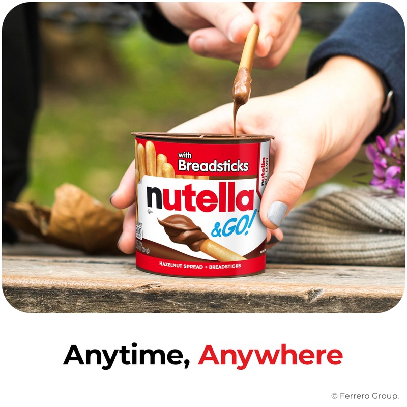 Nutella & Go! Hazelnut Spread with Breadsticks, On-the-Go Snack Cups,