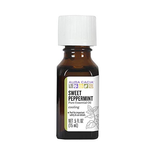 Aura Cacia Pure Sweet Peppermint Essential Oil | 0.5 fl. oz. | Mentha piperita
