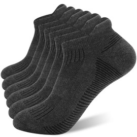 VVFXX Men's Socks 10-13 Cushion Low-Cut Socks 6 Pack,Sport Socks for men,Ankle Socks Men,Running Socks men Grey Sock Mens Mens Sport Socks Bas Pour Homme（Grey,XL）