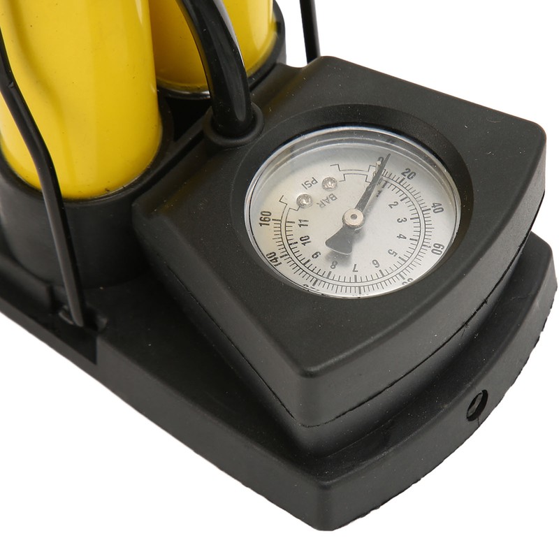 Double Barrel Foot Pump Fast Efficient Multifunction Portable Bike Floor