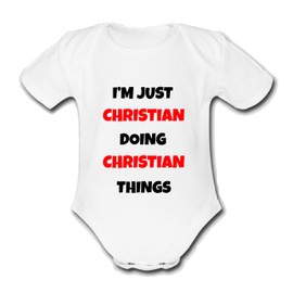 I'M JUST CHRISTIAN DOING CHRISTIAN THINGS Unique Baby Name Vest Grow Babygrow Bodysuit