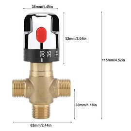 Thermostatic Mixer Valve G1/2 for Shower System Water Temperature Control Hot Cold Water Regulator Brass