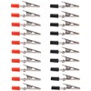 GDQLCNXB 20 PCS Metal Alligator Clips Electrical Test Clamps with Plastic Hands Red Black Kit
