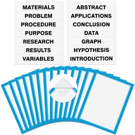 Lewtemi 14 Sheets Science Fair Board Supplies Self Adhesive Presentation Subtitles 2 Sheets Edge Self Adhesive Paper Poster Board Letters Presentation Paper for School Office Supplies(Blue)
