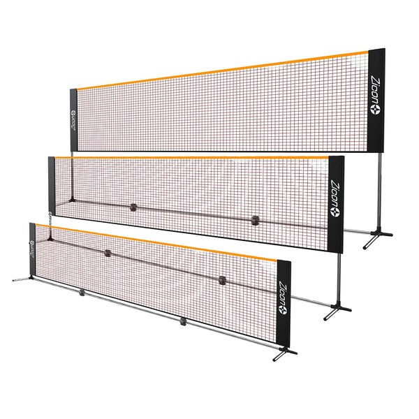 Zicon Portable Tennis Net,Stainless Steel Poles Badminton Net Set Adjustable
