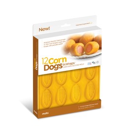 Mobi 12 Mini Corn Dogs Silicone Baking Mold, Yellow