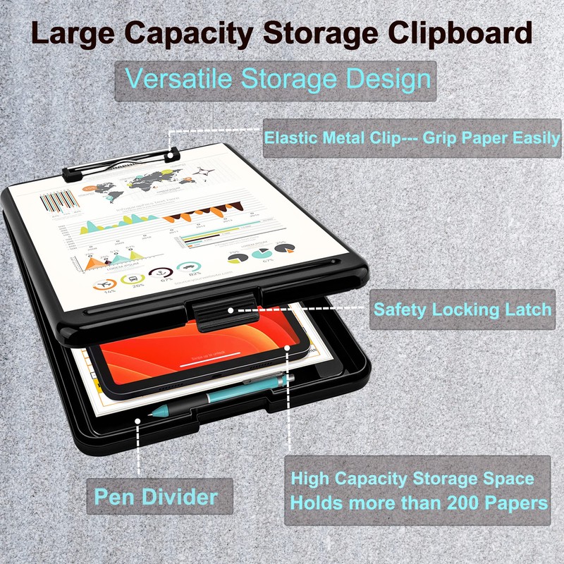 Pechor Clipboard A4, Clip Board Plastic with Storage, Nursing Clipboards