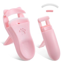 Oruola Cute Eyelash Curler, 2 Pieces Mini Lash Curler for Women, Professional Eye Lash Curlers, Portable Eyelash Curlers for Women Girls Lashes Long-Lasting Curling,Pink