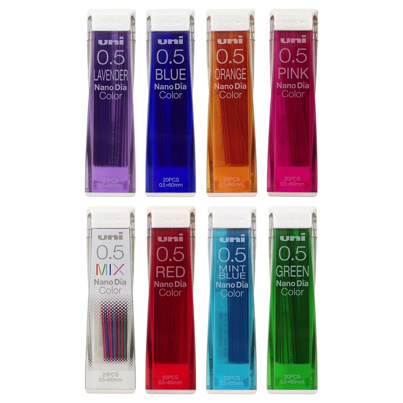 Uni Mechanical Pencil Lead NanoDia Color Red 0.5mm 20leads