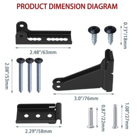 Storm Door Closer Bracket, Reinforced Repair Jamb Bracket Fits for Andersen Door Repair Kit,Screen Door Closer Replacement Part for Storm Door(Set of 1 Black)