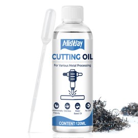 AllisWay Metal Cutting Oil, Drilling and Cutting Oil, Thread Cutting Oil, with Pipette and Special Lubricants, Suitable for Drilling, Turning, Milling, Cutting or Punching All Metal Types, 120 ml