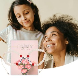 Mom Daughter Matching Bracelets Mothers Day Gifts for Mom Birthday Gift Ideas Mother Daughter Keepsake Gift Appreciation Thank You Gift for Mom Bead Bracelet Mommy Accessory Mum Mama Presents Souvenir