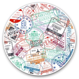 Vinyl Stickers (Set of 2) 7.5cm - Travel Stamps Holiday Travelling #8198