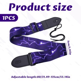 Guitar Strap,Blue Lightning Electric Guitar Strap,5cm Wide Guitar Straps for Electric, Childs Guitar Strap,Acoustic and Bass Guitar,Bass Guitar Strap Acoustic Guitar Strap Guitar Straps Electric