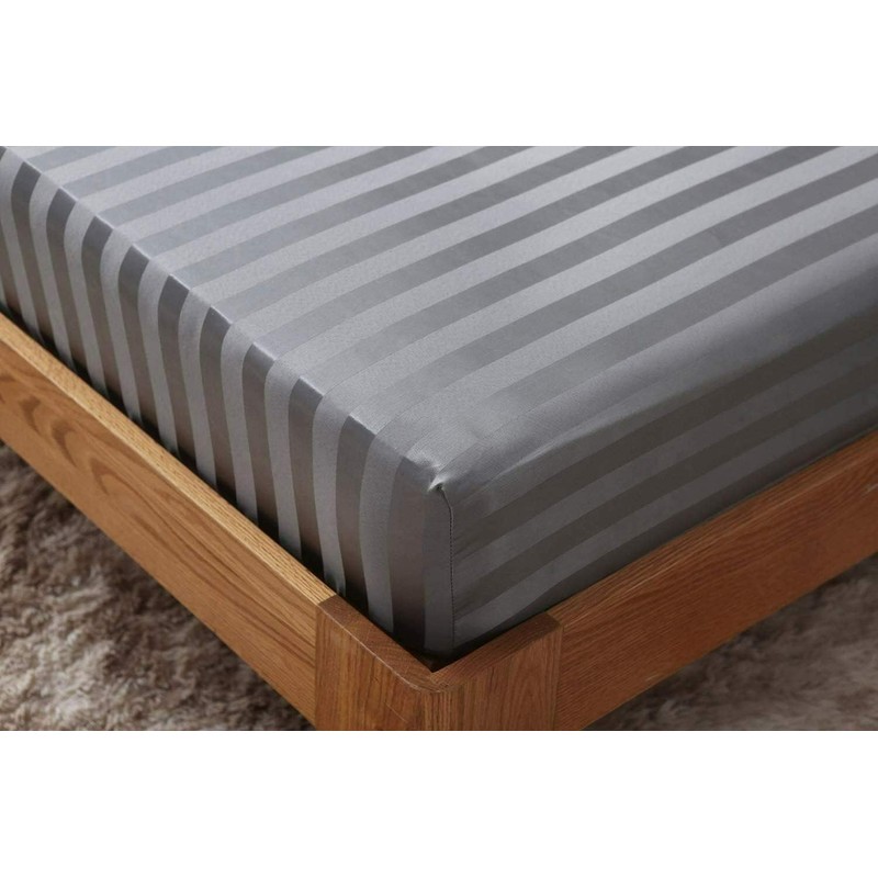 Satin Stripe Fitted Sheet 600 Thread Count – 40cm Extra