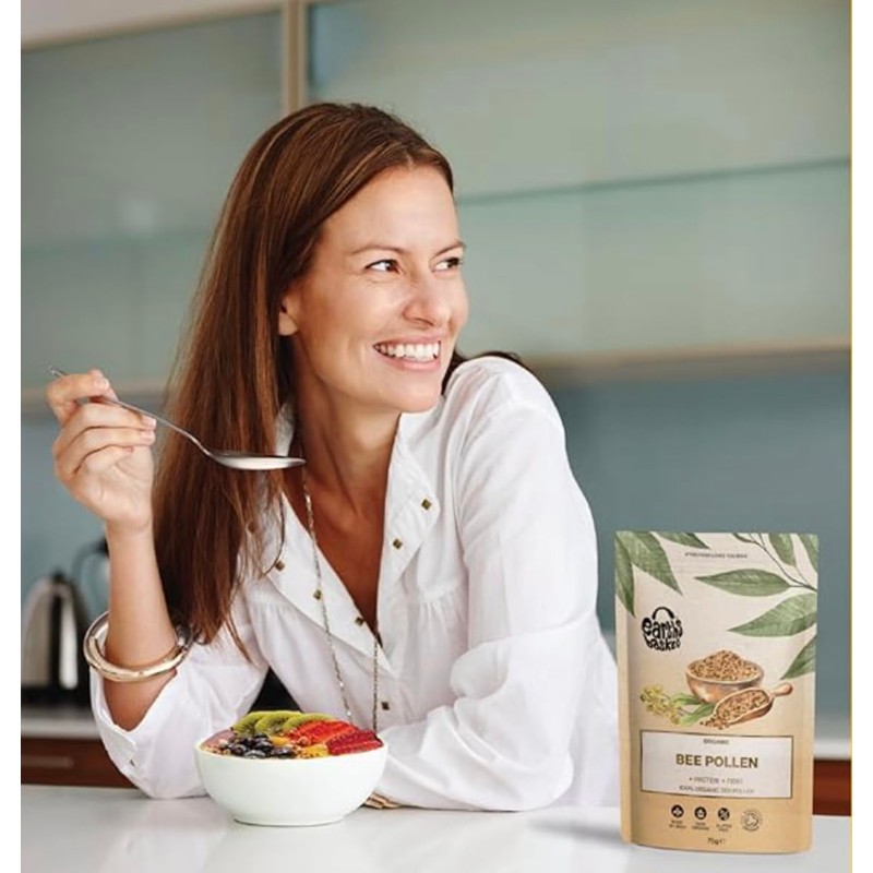 Earths Basket Organic Bee Pollen granules, Raw & ethically harvested,