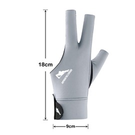 Snooker Gloves, Billiard Billiard Gloves, Billiard Pool Cue Glove, Non-Slip Pool Gloves, Adjustable Pool Gloves, Suitable for Pool Games, Snooker (Left Hand) (Grey, Left Hand)