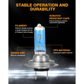 NSDXCT Fit For Sonata 2011-2014 High Performance Headlight Bulbs, H7 High Beam + H7 Low Beam + H11 Fog Light Bulbs, 300% Super Bright 5000K Front Light Car Replacement Bulb, Plug and Play, 6PCS