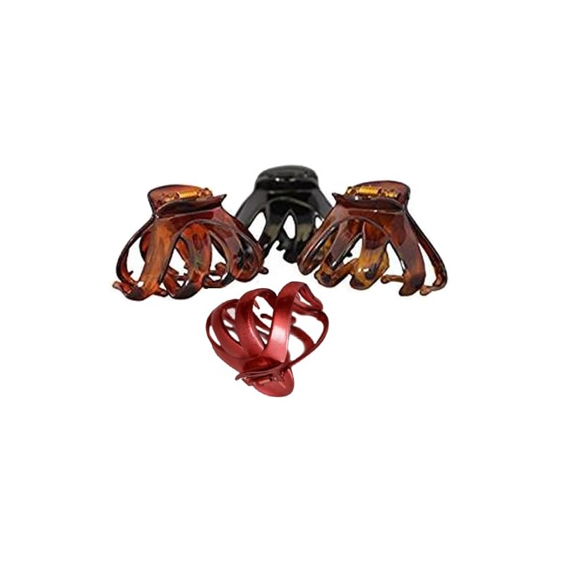 Set of 4 Octopus Hair Claw Clip Butterfly Bull Dog