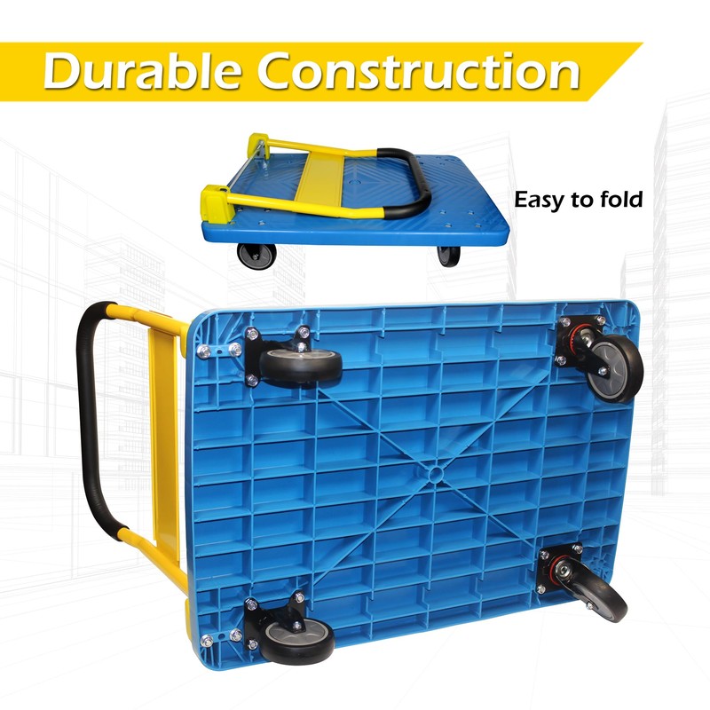 MaxWorks 50888 PP Foldable Heavy Duty Platform Truck Push Dolly
